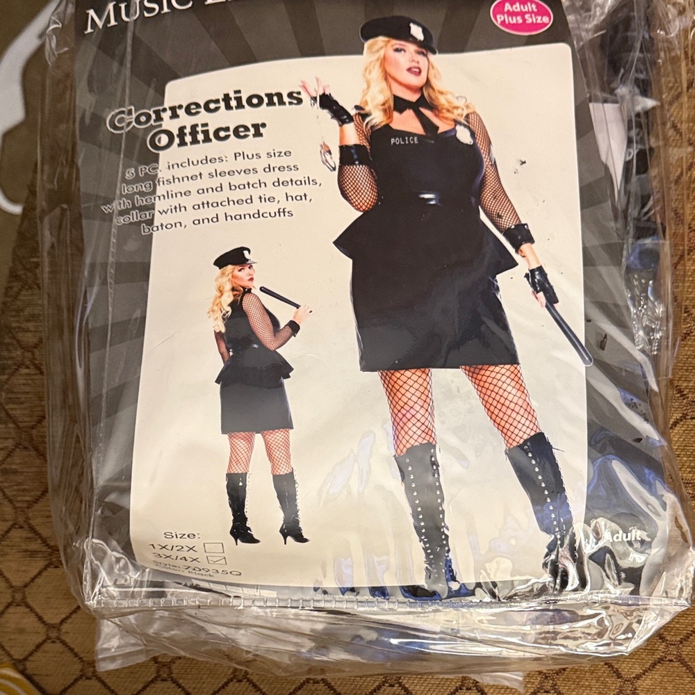 Music Legs Black Corrections Officer Costume